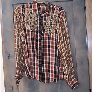 Free People Embroidered Flannel.